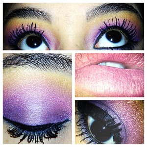 Lush purple haze look I created... From drug store products...!!! And of course my own lashes... I'm afraid to wear fake ones...lol