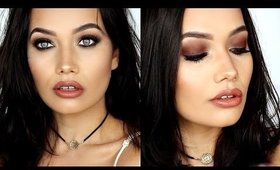 SMOKEY BROWN EYES + FALL NUDE LIPS | NIKKIETUTORIALS POWER OF MAKEUP PALETTE