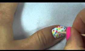 Tutorial: Uñas con lunares de colores (hechos con palillos de madera)