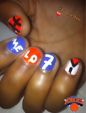 Show off your NY spirit with your glamourus knicks play-off nails #goKnicks2013Playoffs!