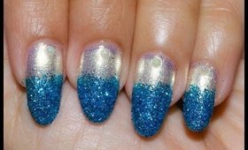 Blue Glitter Nail Tips ~ Born Pretty Store Review