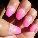 Pink Glitter Ombre' Nails 