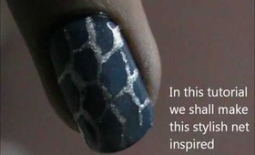 Net Design Nails- very easy nail design for short nails- nail design for beginners
