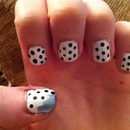 polka dots with blue 
