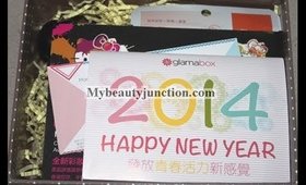 Unboxing and review of Glamabox January 2014, a beauty box that ships worldwide