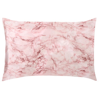Queen/Standard Silk Pillowcase Pink Marble