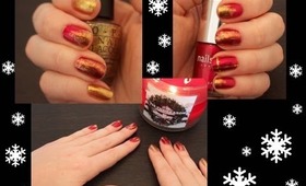 Festive Red and Gold Holiday Nail Art Tutorial