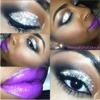 Silver glitter with purple lips