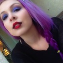 Purple hair& ombre lips