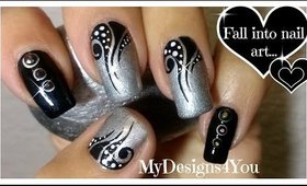 Nail Art: Tattoo, Black and Silver Nails ♥ Черно-серебрянный Дизайн Ногтей Тату