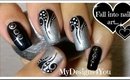 Nail Art: Tattoo, Black and Silver Nails ♥ Черно-серебрянный Дизайн Ногтей Тату