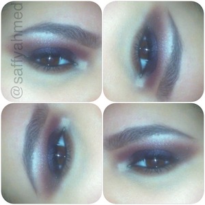 A dark plum smokey eyeshadow look