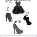 Which shoe would match better with this dress? 