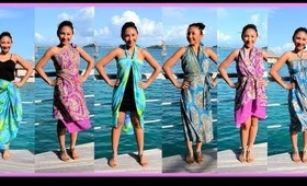 9 WAYS to WRAP a SARONG, PAREO, CONVERTIBLE DRESS! (Iris Impressions) - AprilAthena7