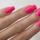Neon pink nails
