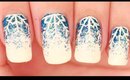 Snowflakes on Sparkling Blue nail art