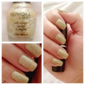 Got this Sparkling Gold nail polish from Sephora and I am hooked! It's sparkly and beautiful! Will make any dull nails look fabulous! I recommend this! :)