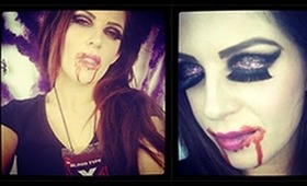 Glam Glitter eyes Vampire make up