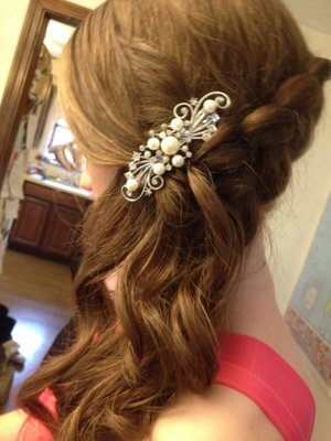 A close up on my sister's prom hair. 
