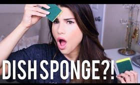 DISH SPONGE TO BLEND MAKEUP?!