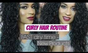 High Shine Curly Hair Routine| FASTER Dry Time & Products I Am Using