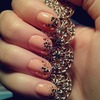 Nude nailwear with golden glitters :)