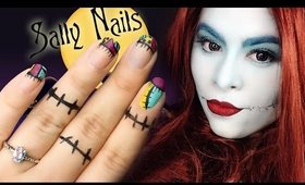 Nightmare Before Christmas Nails! Inspired by Sally!