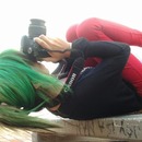 Bright green hair:)