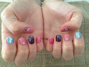 went crazy on my client with a mix of colours and nail art! fun!