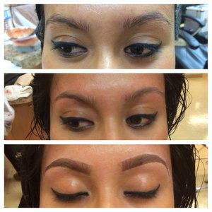 Hooked her up with a brow wax then I shaped em ❤️