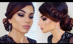 Dramatic PROM Makeup Tutorial! + Elegant Braid Bun Updo!