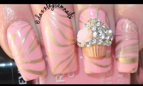 Cupcake Water Marble Nail Tutorial
