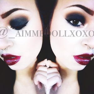 I decided to go a bit outrages with a dark black smokey, and some wine lips. My favorite! 