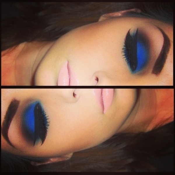 Bold Blue Eyeshadow and Pale Pink Lip Ashley S.'s (ash13y_xoxo) Photo