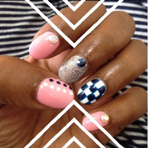 Nail, pink, and white! 