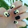 Black & Yellow Drip & Caviar Nails