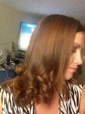 My frat attempt at curls with my straightener. 