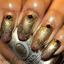 Busy Girl Nails Fall Nail Art Challenge - Antique Gold
