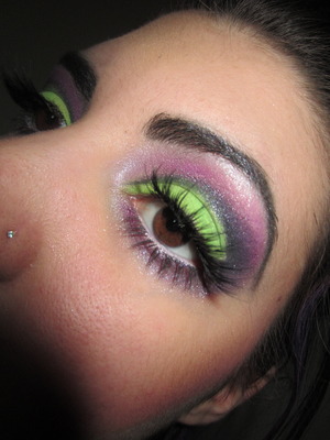 Avengers inspired The Hulk look :] Candii Blossom Cosmetics Beetlejuice and Forever Gone novelty pigments, Pocahontas and Cotton Tail shadows.