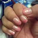 Pink tip splash french manicure