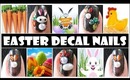 EASTER NAIL ART DESIGNS | DECAL BUNNY RABBIT CHICKEN EGG EASY TUTORIAL FOR BEGINNERS