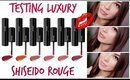 FIRST IMPRESSION/ TESTING NEW PRODUCTS - SHISEIDO LACQUER ROUGE HIGH END/LUXURY MAKEUP 2017
