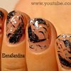 Black Swan Feathers Nail Design