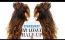 Starburst Braided Bun 👸  | Cute Half Updo Hairstyles  for Long Medium Hair Tutorial