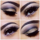 Upclose Cut Crease With Gold Glitter 