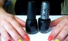 OPI black shatter vs. China Glaze Black Mesh