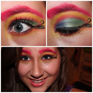 Hi guys! So, I was kind of inspired by a toy parrot. And I felt like using lots of colors in a look, so this was created! I hope you enjoy. :)