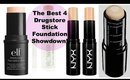 The Best 4 Drugstore Stick Foundation Showdown! (NYX, ELF, Maybelline & Flower)