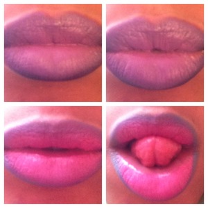 pink & turquoise ombré lips violet, blue & lilac.