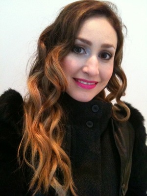 ombre Hair, waves with clipless curling iron..